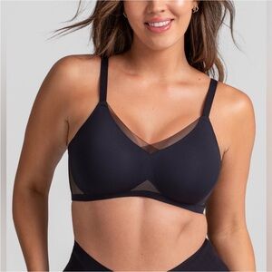 NWT Honeylove Crossover Bra 3X Black Sculpting Wireless Support Soft Cups